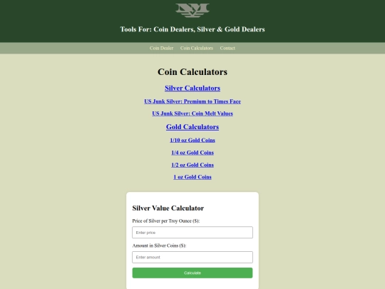 silver-value-melt-calculator screenshot