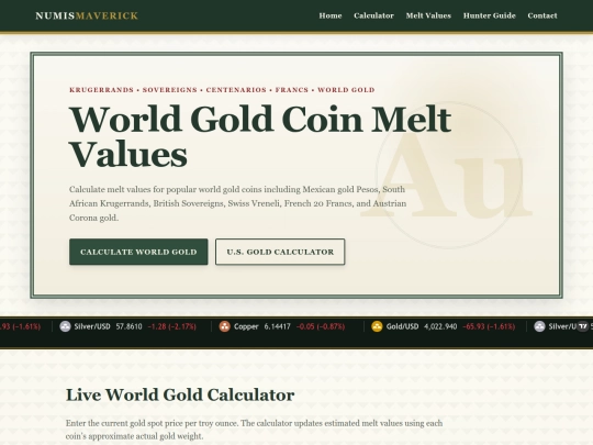 world-gold-coins-melt-values screenshot