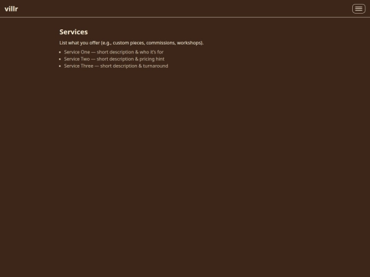services screenshot