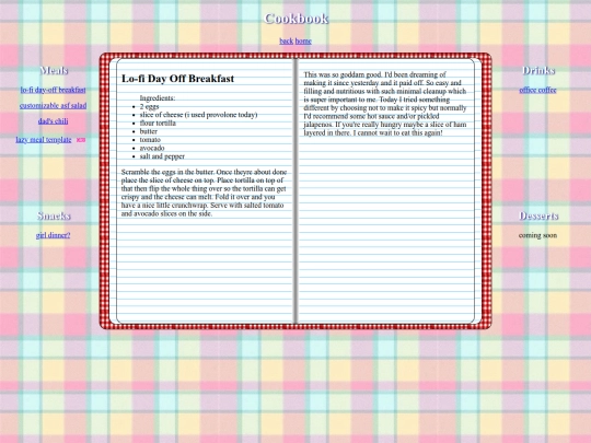recipes/meals/lo-fi-breakfast screenshot