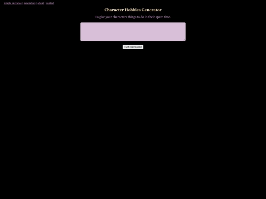 gens/character_hobby_generator screenshot