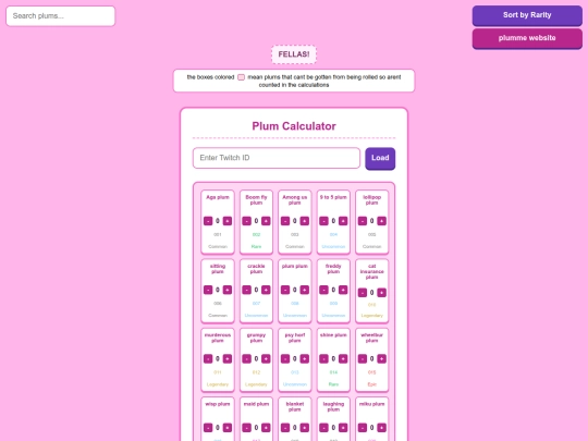 plumcalc screenshot