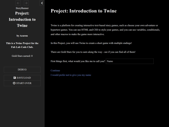 Project_ Introduction to Twine screenshot