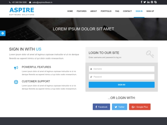 login screenshot