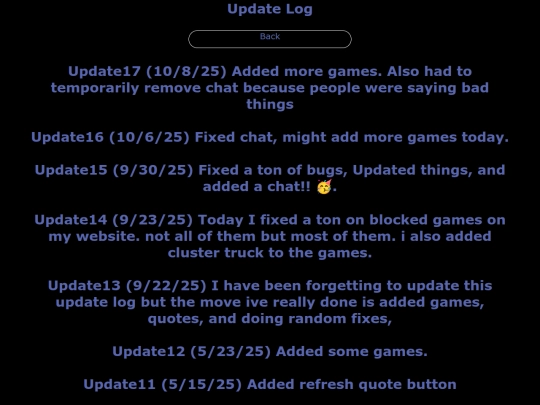 updatelog screenshot