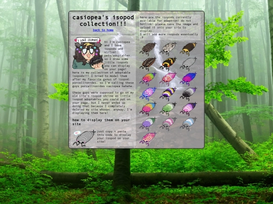 collections/isopods screenshot