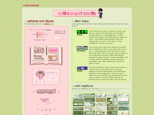 links screenshot
