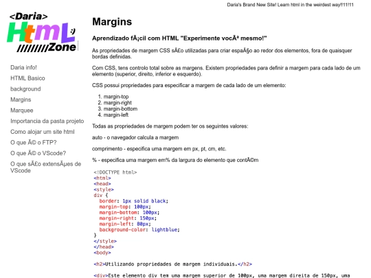Margins screenshot
