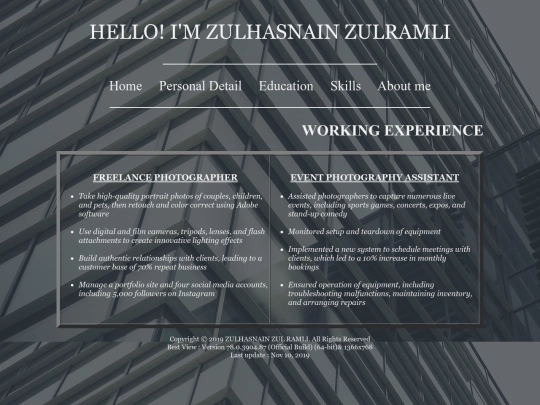 working screenshot