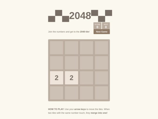 2048 screenshot