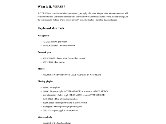 il-verse/shortcuts screenshot