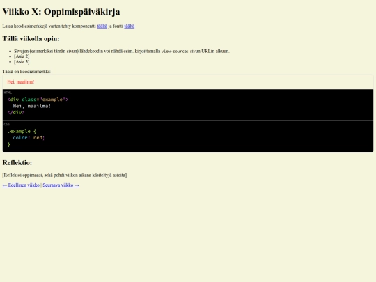 koe-koodi/html-paivakirja-esimerkki screenshot