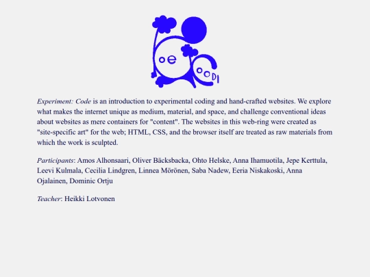 koe-koodi/nayttely/intro screenshot