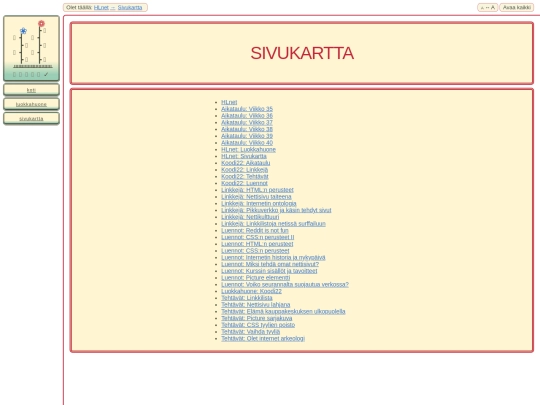 koodikurssi/sivukartta screenshot