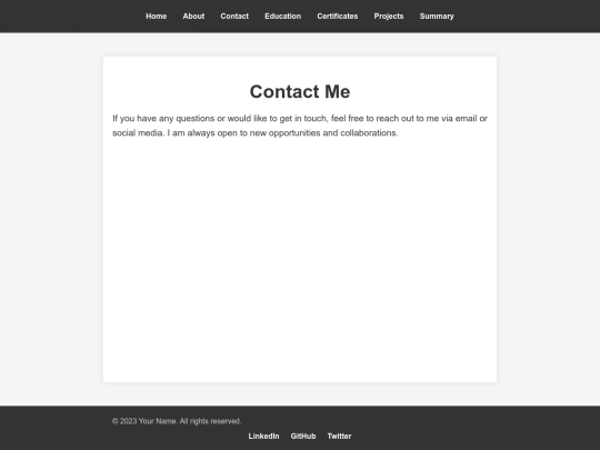 portpolio/contact screenshot