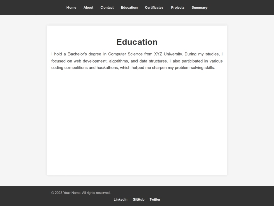 portpolio/education screenshot