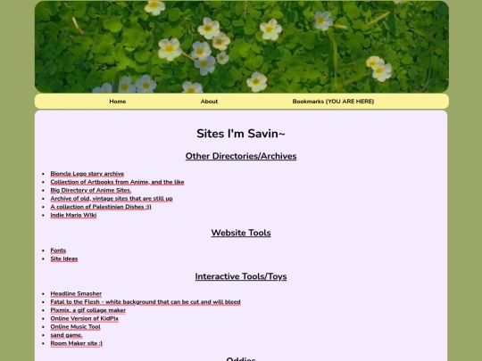 bookmarks screenshot