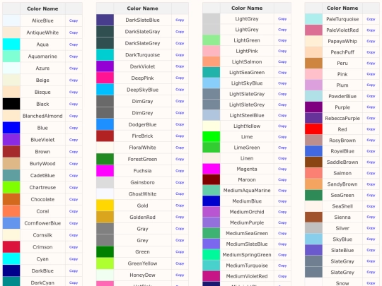 colours screenshot
