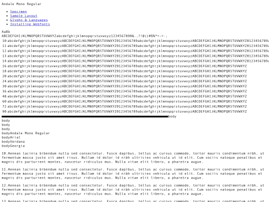 webfontkit-20230110-165744/andale_mono-demo screenshot
