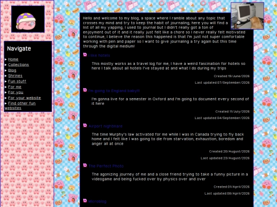 Blog/Menu screenshot
