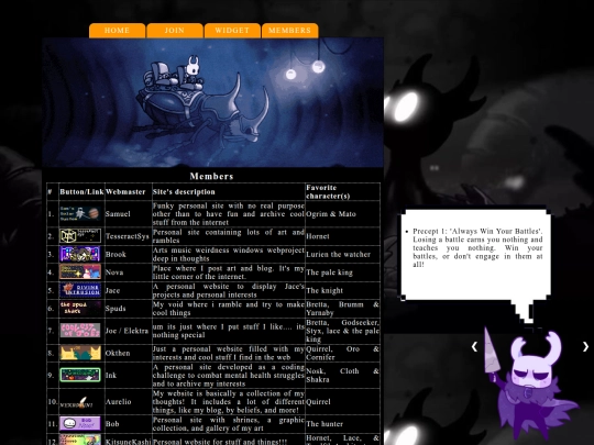 Hallownestbugsmembers screenshot