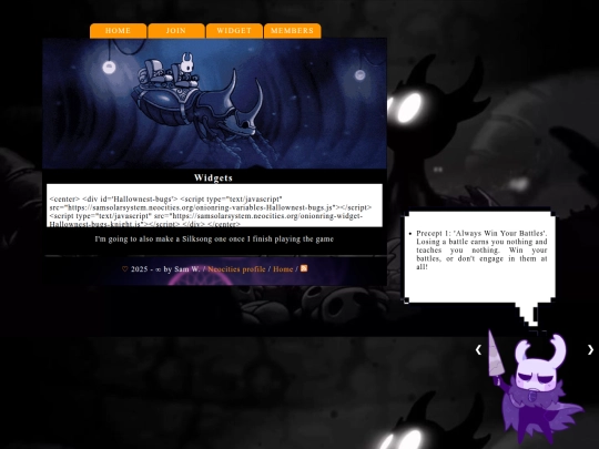 Hallownestbugswidget screenshot