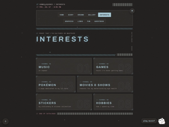 interests screenshot