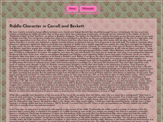 philosophy.carrollandbeckett screenshot