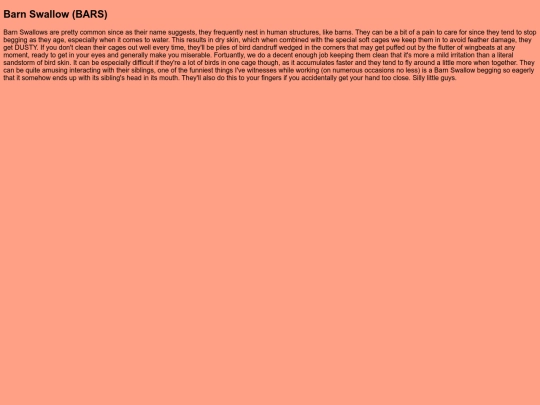 BirdRoom/BARS screenshot