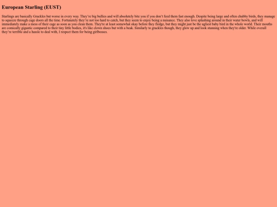 BirdRoom/EUST screenshot