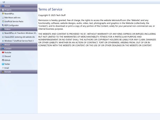 Terms of Service screenshot