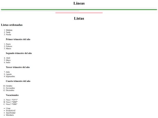Listas y Lineasjck screenshot