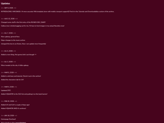 Archive/Updates screenshot