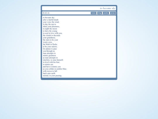 poems/tobecomesky screenshot