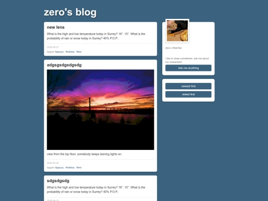 zeroblog screenshot