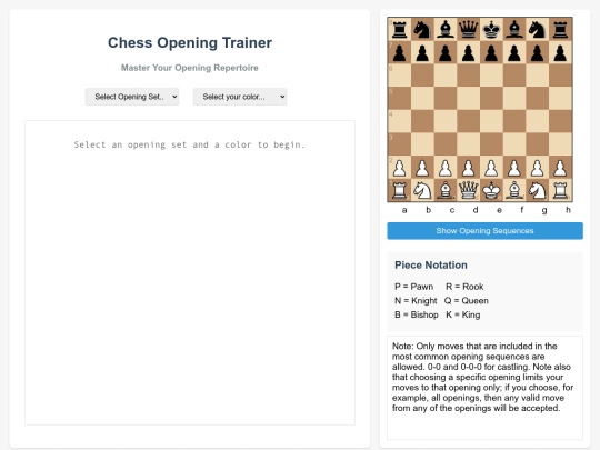 Chess/openings screenshot