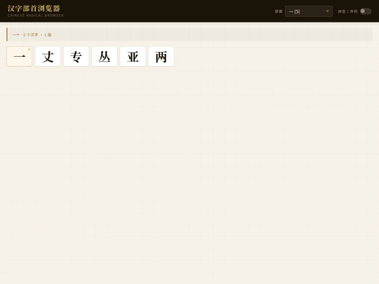 Chinese Tools/Characters/radlist screenshot