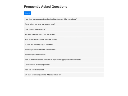 FAQ screenshot