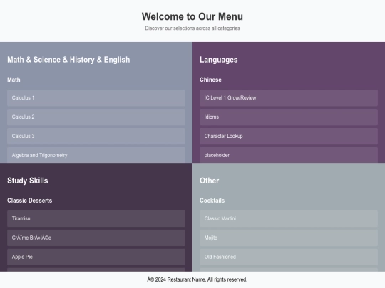 Menus/links1 screenshot