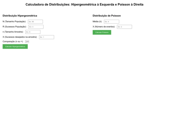 CalculadoradeDistribuiesHipergeomtricaePoisson screenshot