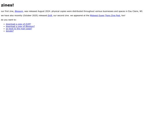 zines screenshot