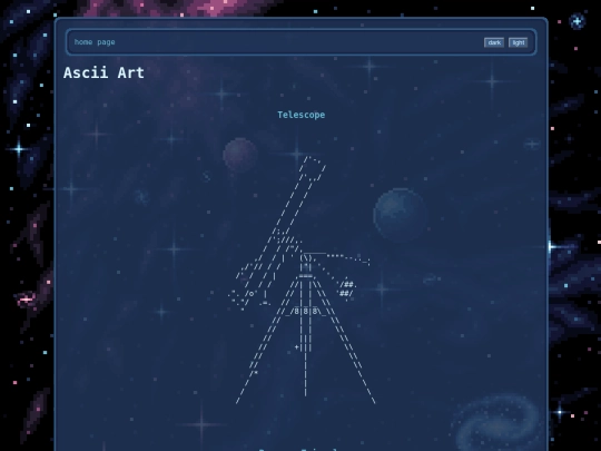 pages/asciiart screenshot