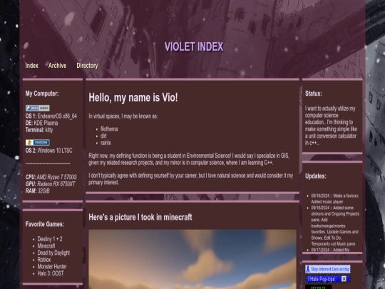 index screenshot