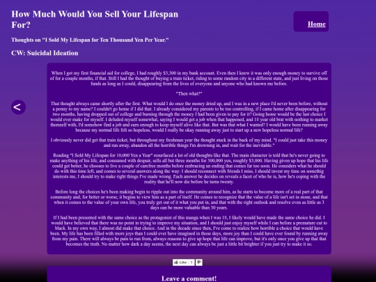 ThinkPieces/SoldMyLifespan screenshot