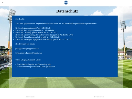 Datenschutz screenshot