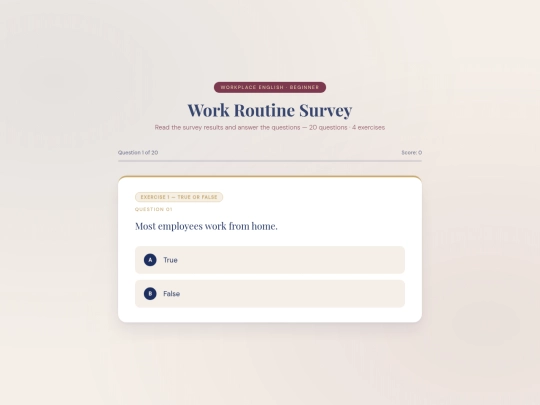 workroutinesurvey screenshot