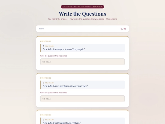 workverbwritequestions screenshot