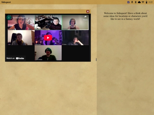 scratch/Sidequest screenshot