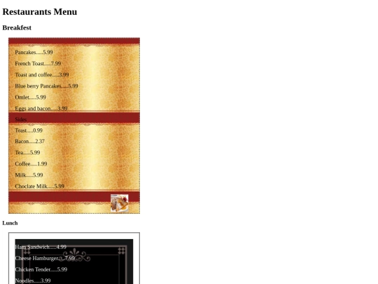 Documents/restaurantsMenu screenshot