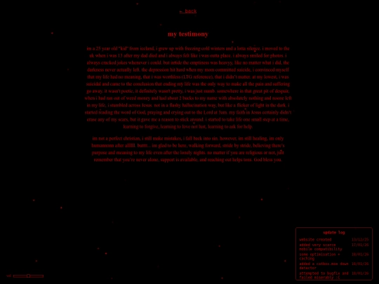 testimony screenshot